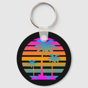LLAVERO COREY TIGER RETRO SUNSET PALM ÁRBOLES
