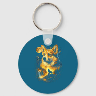 Llavero Corgi aullando a la luna vintage 90s perro diverti