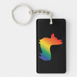 Llavero Corgi del arco iris