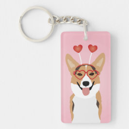 Llavero Corgi Dog Día de San Valentín