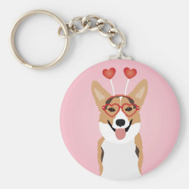 Llavero Corgi Dog Día de San Valentín