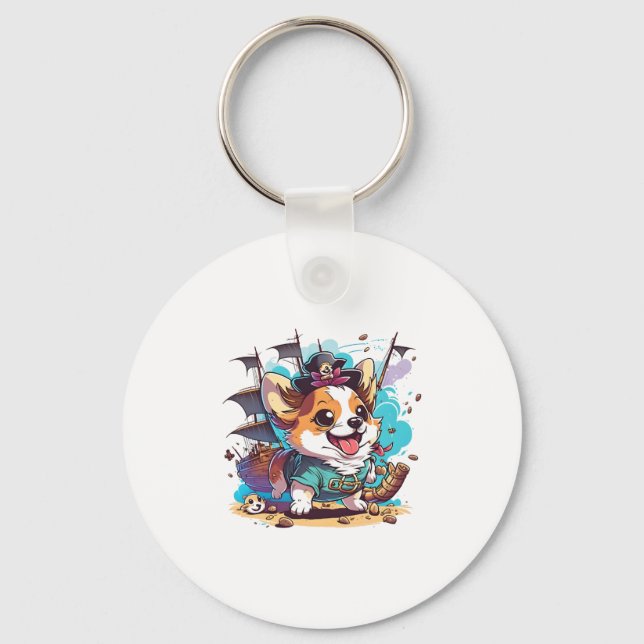 Llavero Corgi Dog Pirate (Anverso)