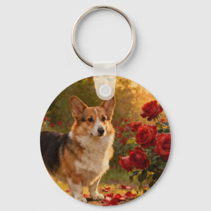 Llavero Corgi en las Rosas V