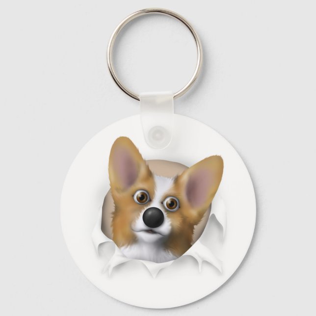 Llavero Corgi galés 1 sobresaliendo (Anverso)