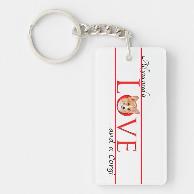 Llavero Corgi Love Keychain (Frente)