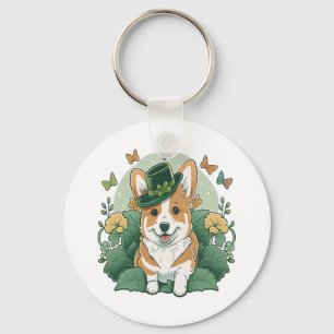 Llavero Corgi Lover Shamrock Feliz Día de St Patrics