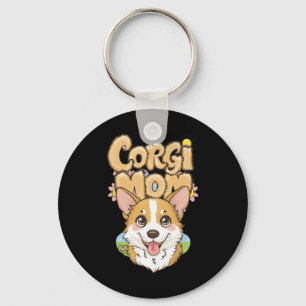 Llavero Corgi Mom Spring Floral Design - Easter Corgi Love