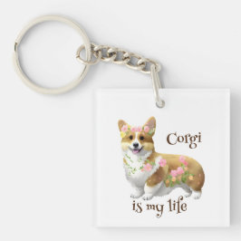 Llavero Corgi Naranja lindo para un ánimo positivo