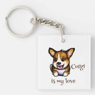 Llavero Corgi Naranja lindo para un ánimo positivo