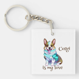 Llavero Corgi Naranja lindo para un ánimo positivo