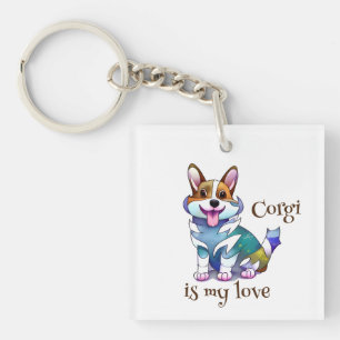 Llavero Corgi Naranja lindo para un ánimo positivo
