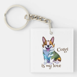 Llavero Corgi Naranja lindo para un ánimo positivo