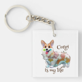 Llavero Corgi Naranja lindo para un ánimo positivo