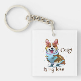 Llavero Corgi Naranja lindo para un ánimo positivo
