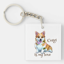 Llavero Corgi Naranja lindo para un ánimo positivo