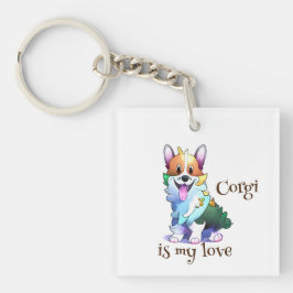 Llavero Corgi Naranja lindo para un ánimo positivo