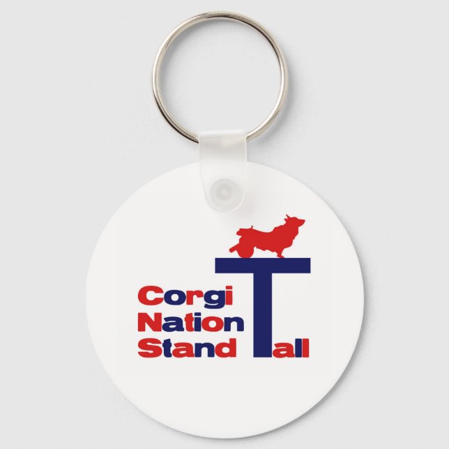 Llavero Corgi Nation Stand Tall (Anverso)
