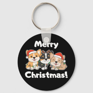 Llavero Corgi Navidades Animales cortan a los perros Feliz