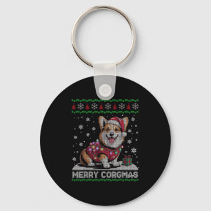 Llavero Corgi Perro Divertido Santa Feliz Corgmas Jersey F