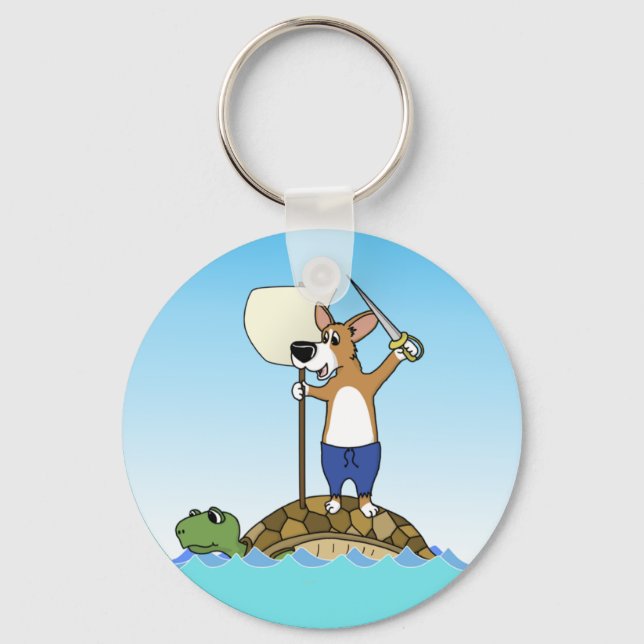Llavero Corgi Sailing Keychain (Anverso)