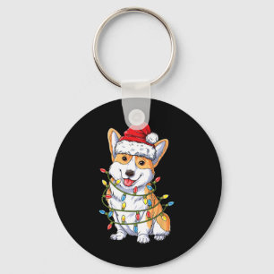Llavero Corgi Santa Christmas Tree Enfoca a los chicos de 