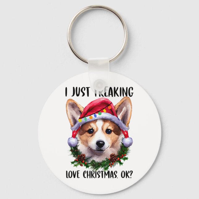 Llavero Corgi, Solo Me Encantan Los Navidades De Amor Ok,  (Anverso)