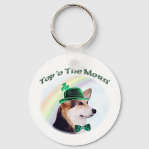 Llavero Corgi Top of the Morn'; Corgi St. Patrick's day