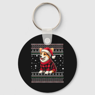 Llavero Corgi Ugly Funny Santa Hat Navidades de escúfalo