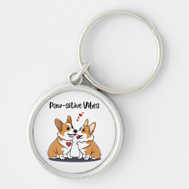 Llavero Corgis Vibes enamorados (Frente)