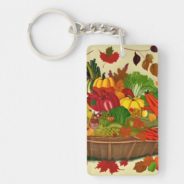 Llavero Cornucopia llena de verduras (Frente)