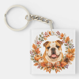 Llavero Corona de otoño para Bulldog Inglés