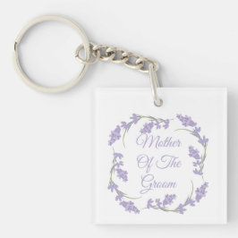 Llavero Corona floral de lavanda para la madre del novio  