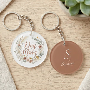 Llavero Corona floral de perro mamá Boho Wildflower
