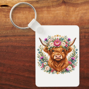 Llavero Corona floral de vaca de las Tierras Altas Botánic