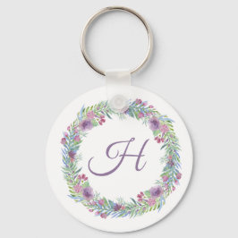 Llavero Corona Floral Monograma Personalizada