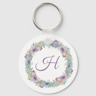 Llavero Corona Floral Monograma Personalizada