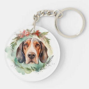 Llavero Corona Navideña Festiva de Treeing Walker