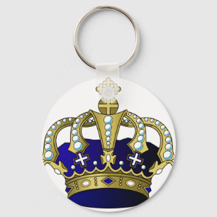 Llavero Corona Real Azul y Oro