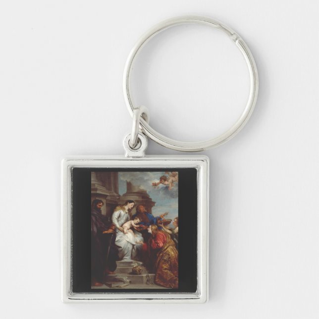 Llavero Coronación de San Rosalia por Anthony van Dyck (Frente)