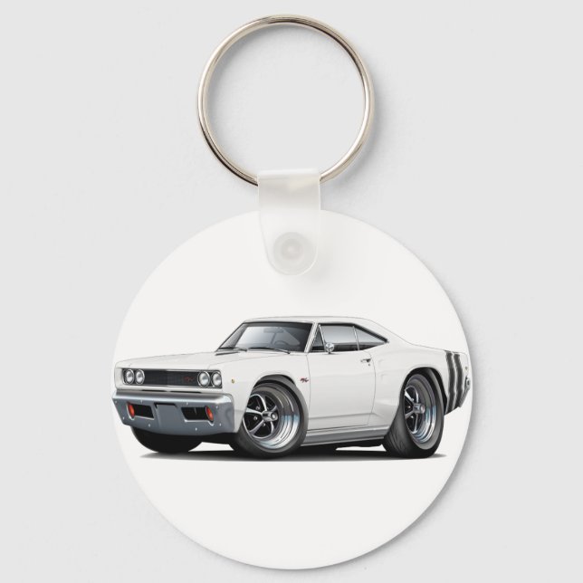 Llavero Coronet RT Auto Blanco-Negro 1968 (Anverso)