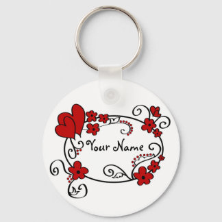 Llavero Coros rojos y flores - Keychain