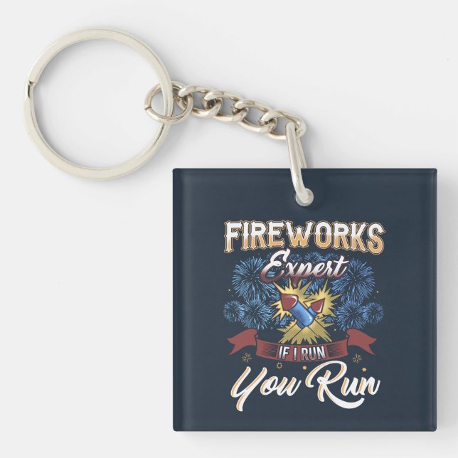 Llavero Correr experto en fuegos artificiales si corro Fie (Frente)