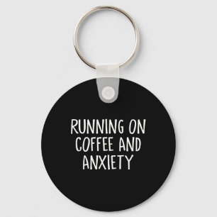 Llavero Corriendo Con Café Y Ansiedad Liberación De Estrés