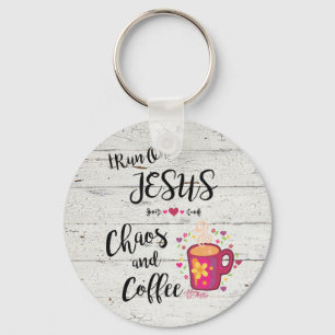 Llavero Corro Con Jesús, Caos Y Café
