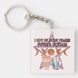 Llavero Corro en fases lunares, café y cristales