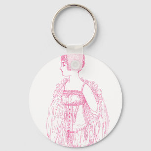 Llavero Corsé vintage de flapper rosa
