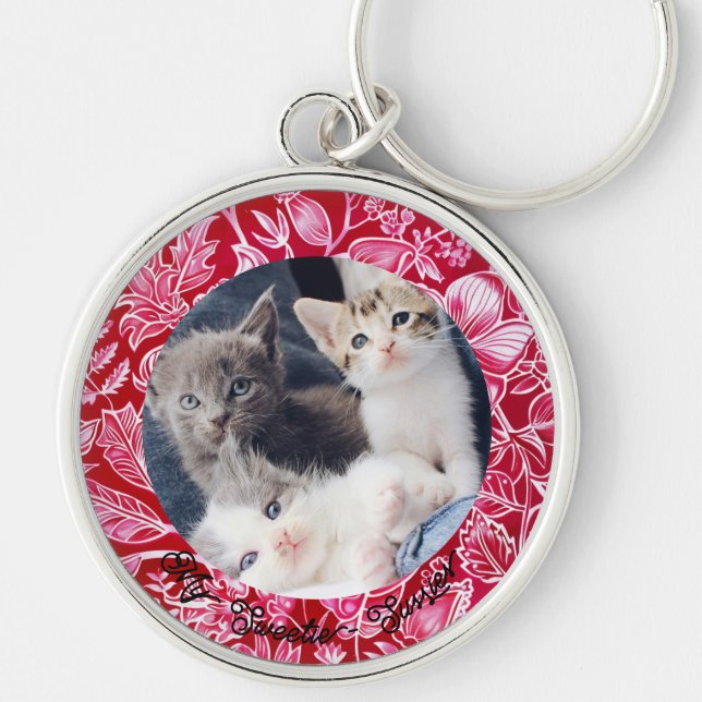 Llavero Corta Personalizado foto animal Keepsake Keychain (Frente)