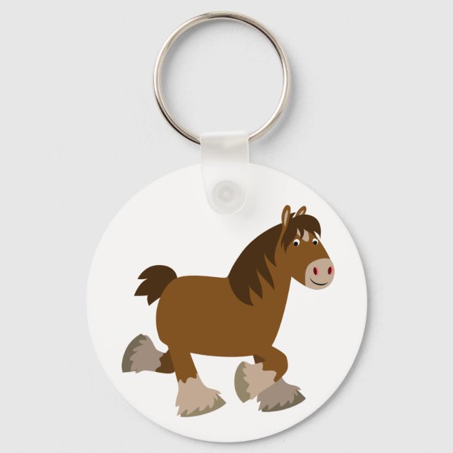 Llavero Corta trote Personalizado Shire Horse Keychain (Anverso)