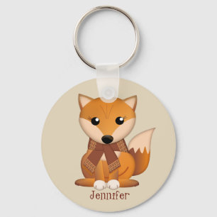 Llavero Corte autumn fox y nombre personalizado