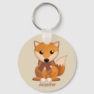 Llavero Corte autumn fox y nombre personalizado
